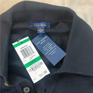 Club Room Navy Merino Wool Polo Shirt